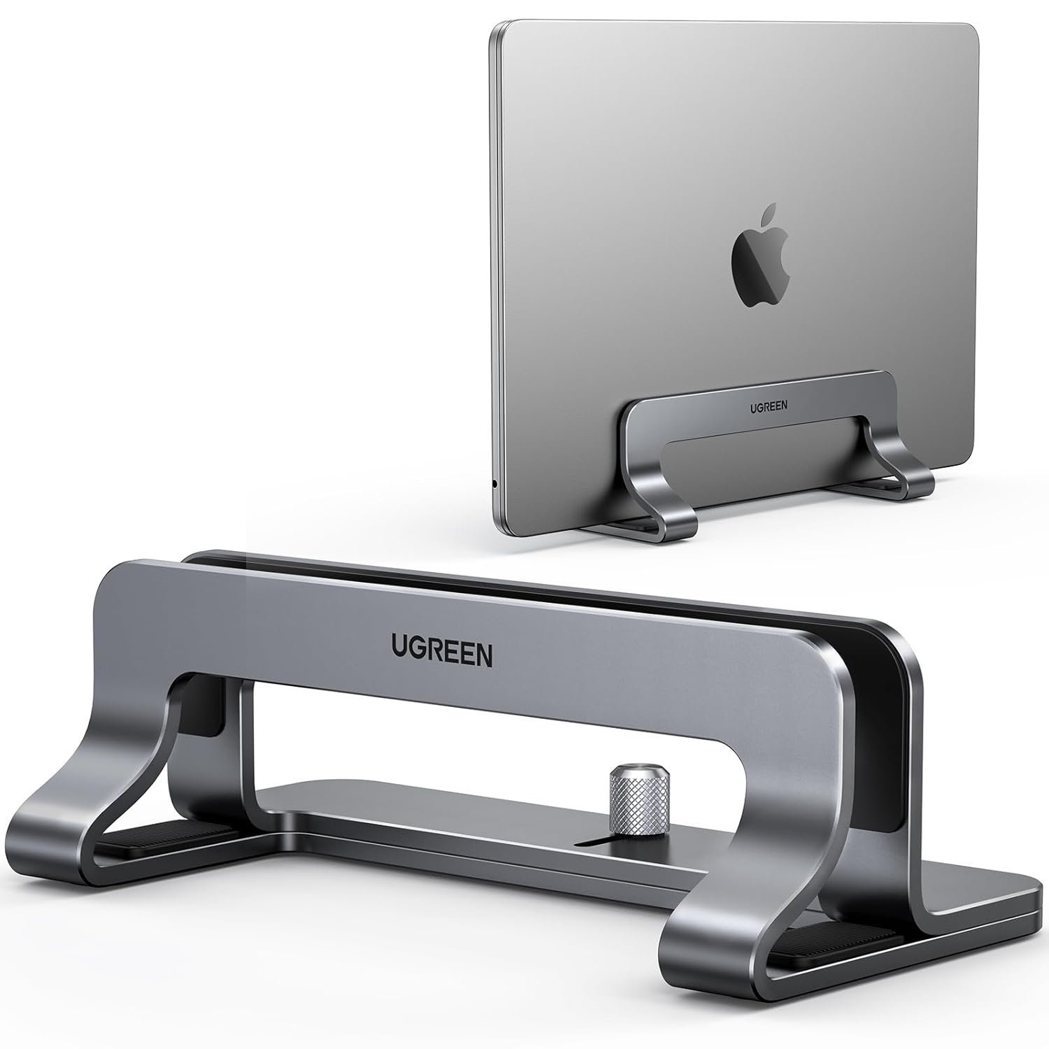 61TgY7v-jxL._SL1500_.jpg UGREEN Vertical Laptop Stand Holder for Desk Adjustable, Aluminum Dock - Image 1